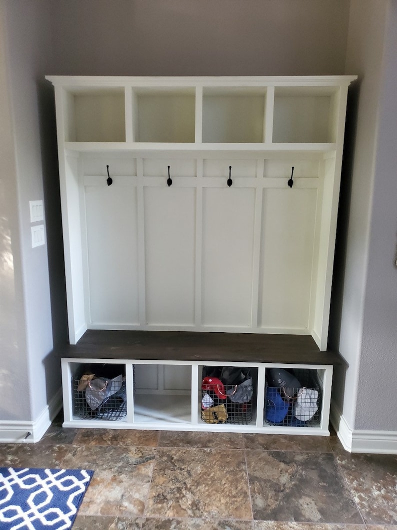 Farmhouse Hall Tree Mudroom Locker Custom Size and Color Etsy