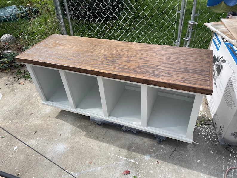 Entryway bench Farmhouse Mudroom Bench Shoe storage Bench with storage image 10