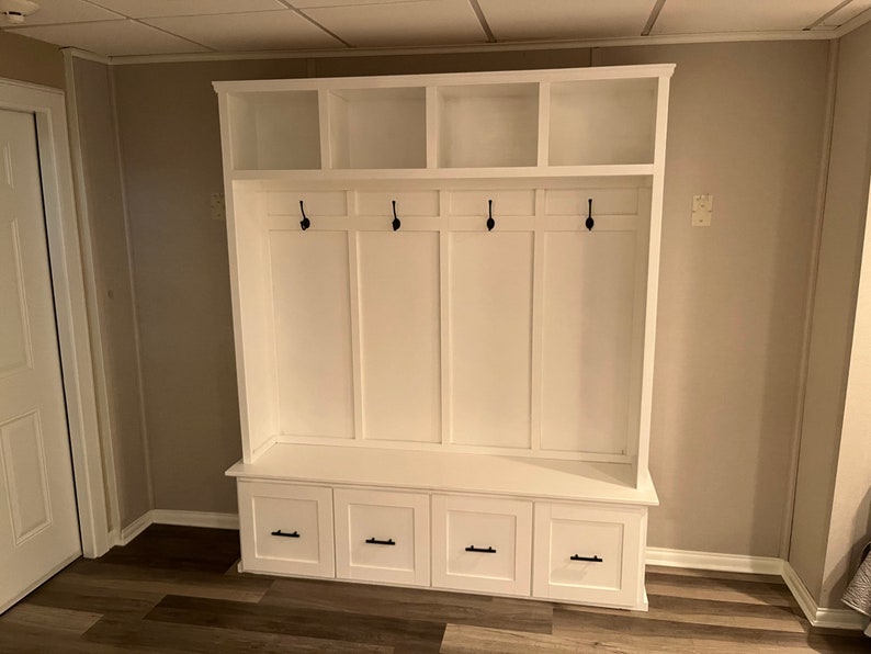 Farmhouse Hall Tree With Drawers Mudroom Locker Custom Etsy