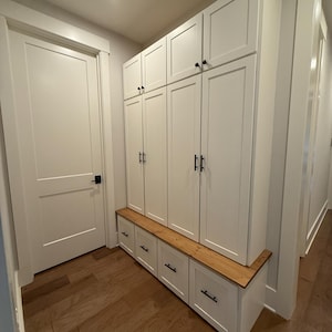 Farmhouse Hall Tree with Lockers: Customizable Mudroom Storage