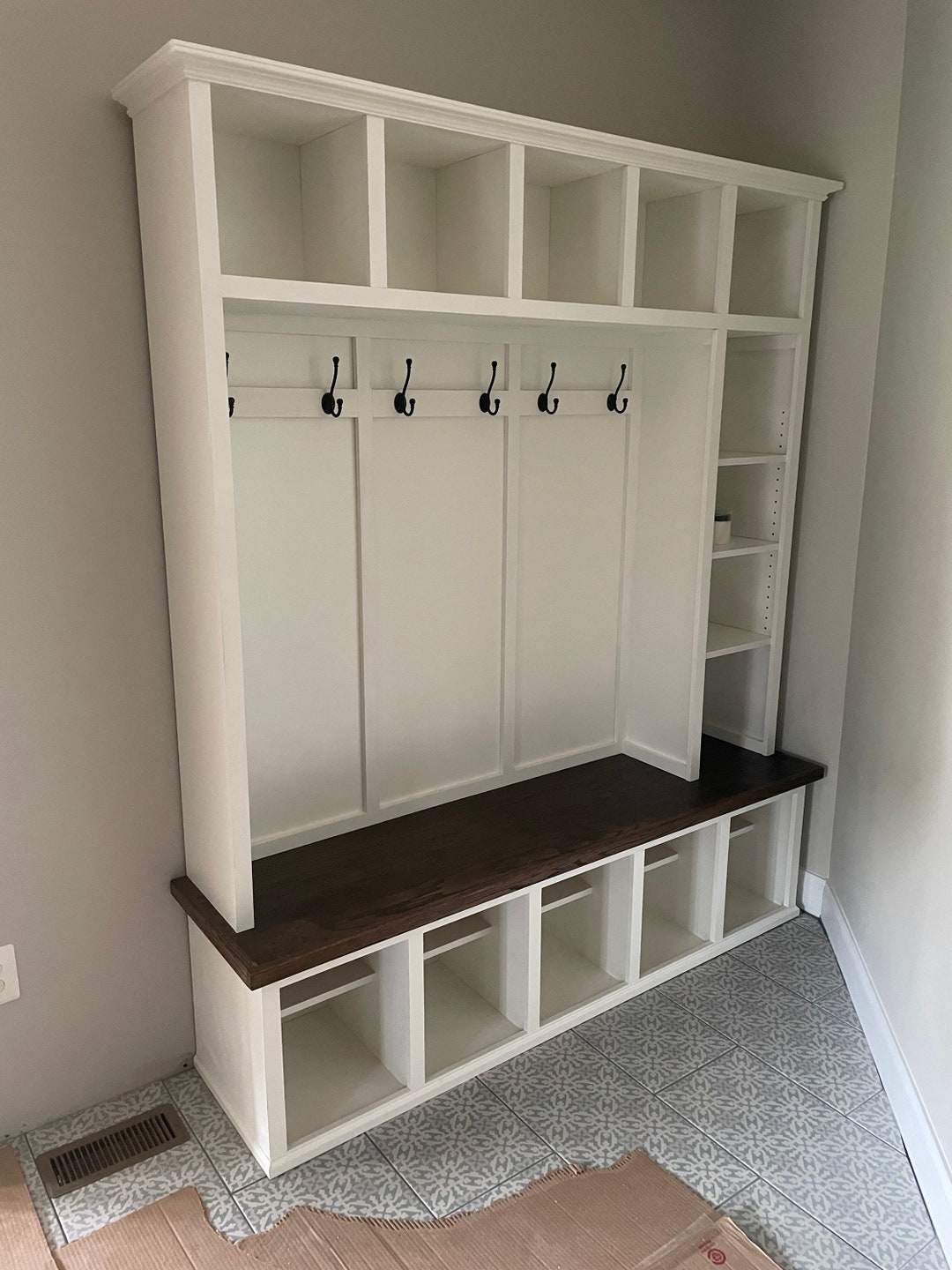 Farmhouse Hall Tree Mudroom Locker Custom Size and Color
