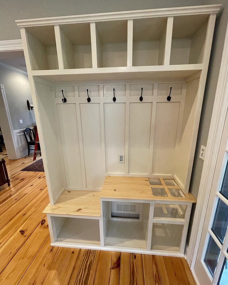 Farmhouse Hall Tree Mudroom Locker Custom Size and Color Etsy