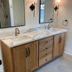 white oak bathroom vanity || customizable