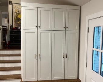 Farmhouse Hall tree with lockers and drawers | Mudroom locker | Custom Size and Color Available | Halltree entryway