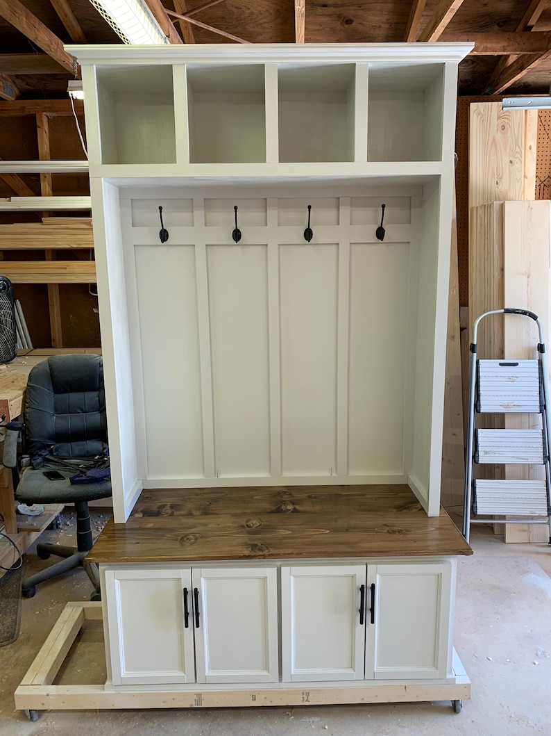 Farmhouse Hall Tree Mudroom Locker Custom Size and Color Etsy