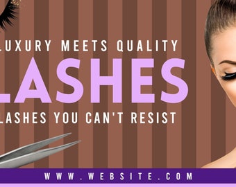 Editable Lash Website Banner Template | Canva, Wix, Shopify (Digital Download)