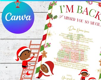 Editable Elf Arrival Letter | Personalized Elf Poem, Canva Template (Digital Download)
