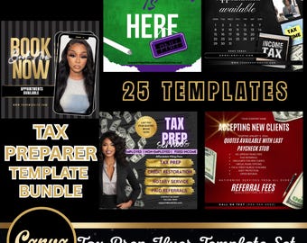 Editable Tax Flyer Bundle | Canva Template | Service Marketing Flyer | Business Prep Printable | Instant Download