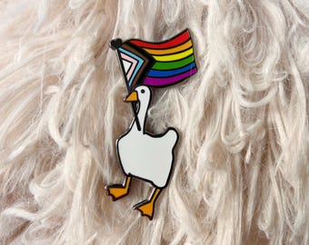 Gay as a Goose Enamel Pin