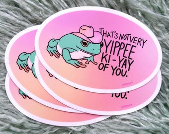 Pegatina de rana vaquera