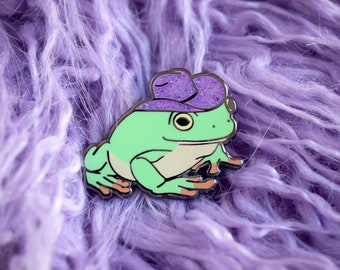 Cowgirl Frog Enamel Pin