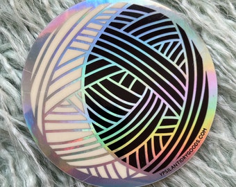 Pegatina holográfica de la Luna Tejiendo