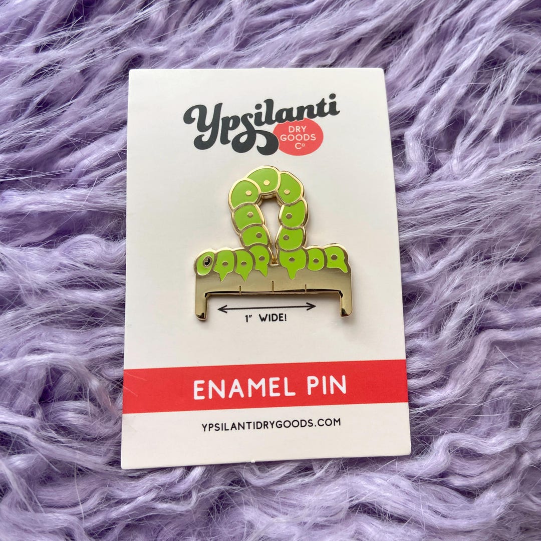 Pin Ruler Shape Inch Worm Mini-ruler Enamel Pin - Etsy