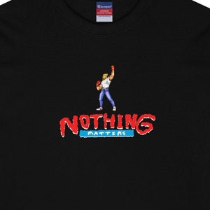 MEGA &quot;Streets of Angst&quot; Men&#39;s Genesis 8-Bit Champion T-Shirt, Streets of Rage/90s Teen Punk Heartthrob
