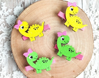 Handmade Dinosaur Hair Clips: Non-Slip Dino Clippies