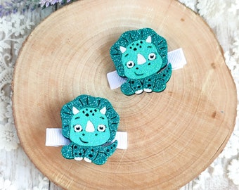 Handmade Dinosaur Hair Clips: Glitter Dino Clippies