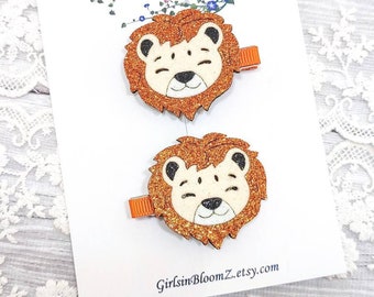 Haarspeldjes leeuw: set glitterstaartjes met staart