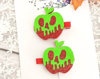 Giftapfel Haarspangen, Halloween Kostümzubehör (2er Set)