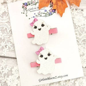 Cute Ghost hair clips/Cute Hair clippies/Girls hair clips/Halloween hair clips