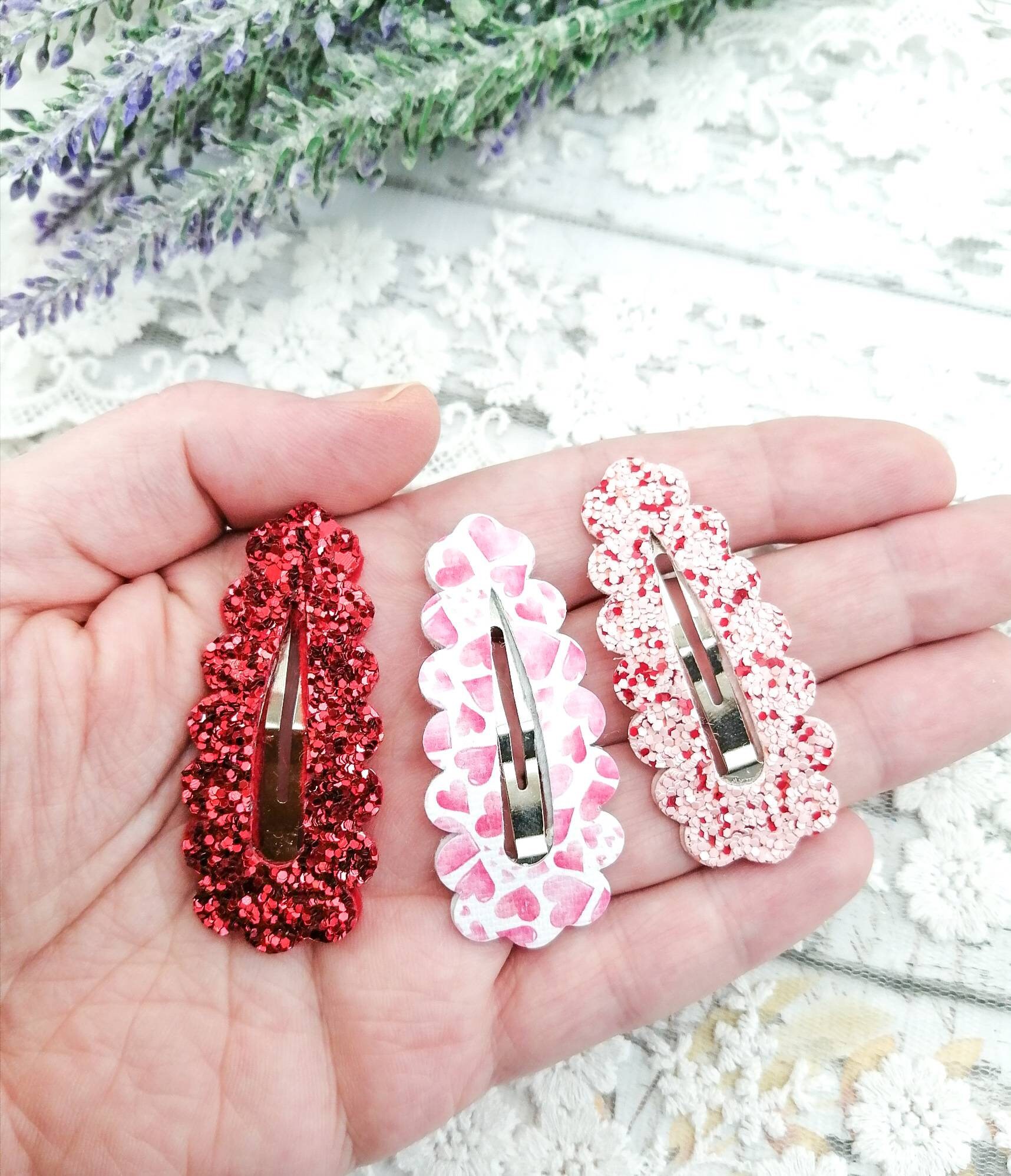 2 Herz-Haarspangen Mit Glitzer & Pailletten – Süße Valentinstags-Accessoires Für Mädchen & Frauen