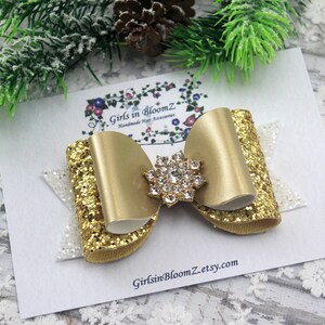 Weihnachten Haarschleife/Gold Schneeflocke Haarschleife/Gold Haarschleife/Weihnachten Baby Stirnband/Mädchen Weihnachten Haarschleife