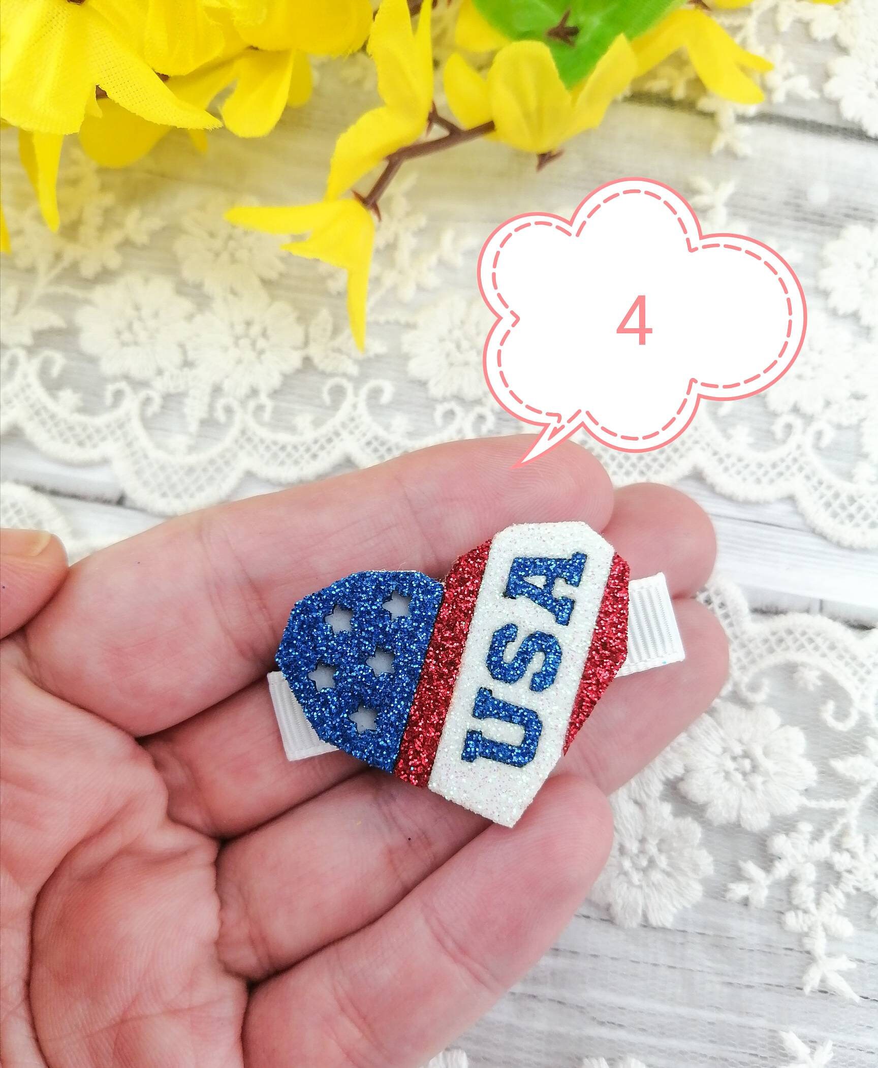 BinaryABC Haarspangen Zum 4. Juli – 8 Stück, Rote & Blaue Sterne, Patriotischer Haarschmuck