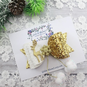 Weihnachten Haarschleife/Weihnachts Haarschleife/Weihnachts Haarschleife/Gold Schleife/Weihnachts Schleife/Gold Schleife/Geschenk für Mädchen