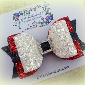 Glitter kerstmanhaarstrik meisjes: kerstclip of hoofdband