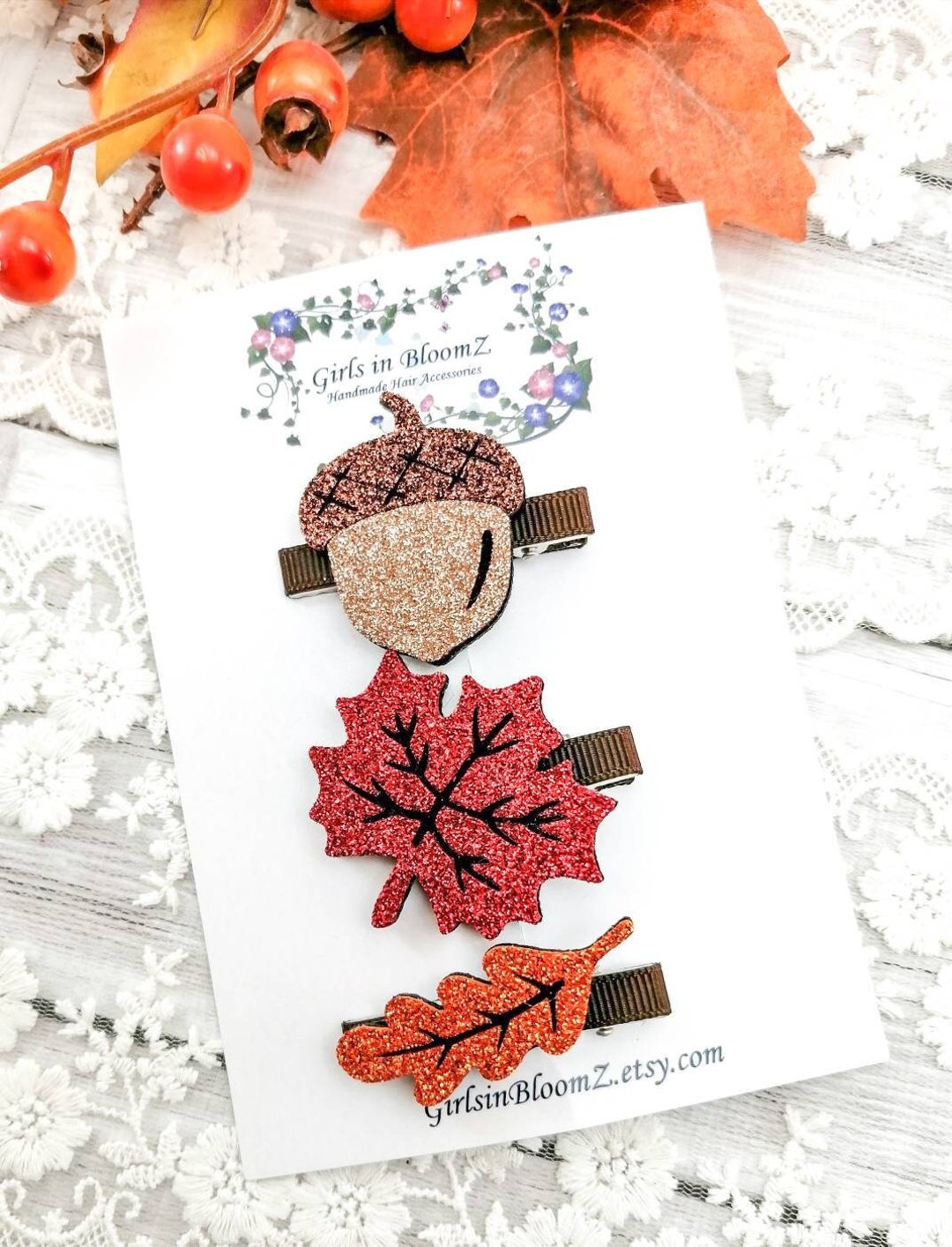 Fall Hair Clips Setnature Accessoryfringe Clipsmaple Leaf Etsy