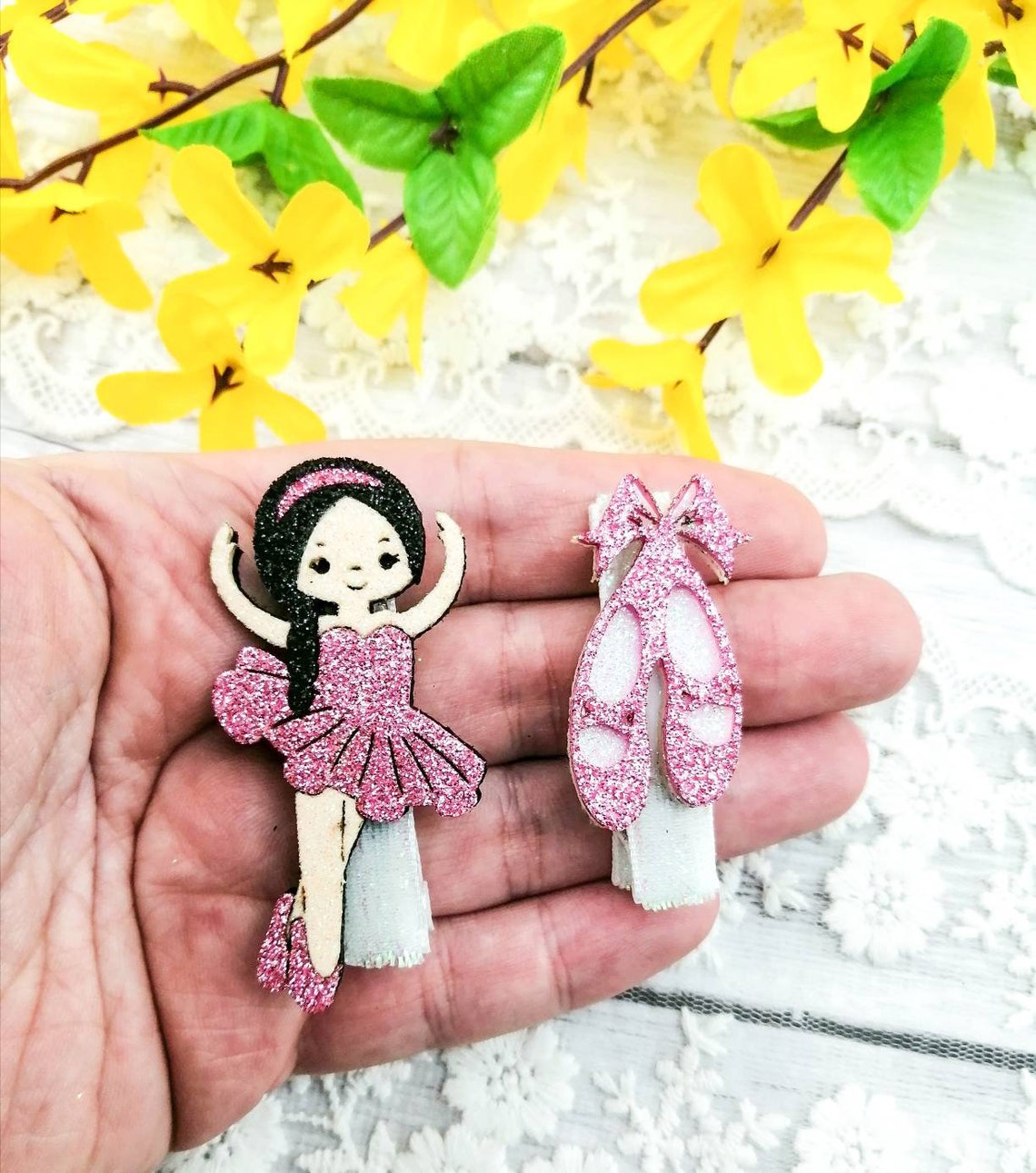 Ballerina Hair Clips/ballet Hair Clip/girls Small Hair Etsy