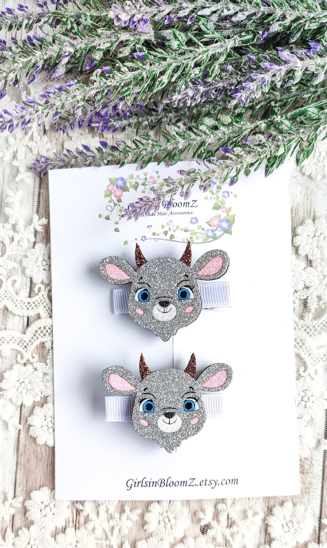 Cute Goat Hair Clips/toddler Hair Clip/farm Animals Hair Clips/cow Hair ...