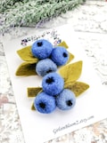 Felted Blueberry Hair Clips: Toddler Pigtail Bows, Set of 2 product logo