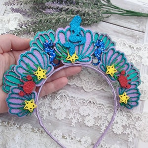 Mermaid glitter headband-Mermaid party crown tiara-Mermaid Alice band-Girls hair accessories-Mermaid Birthday Outfit