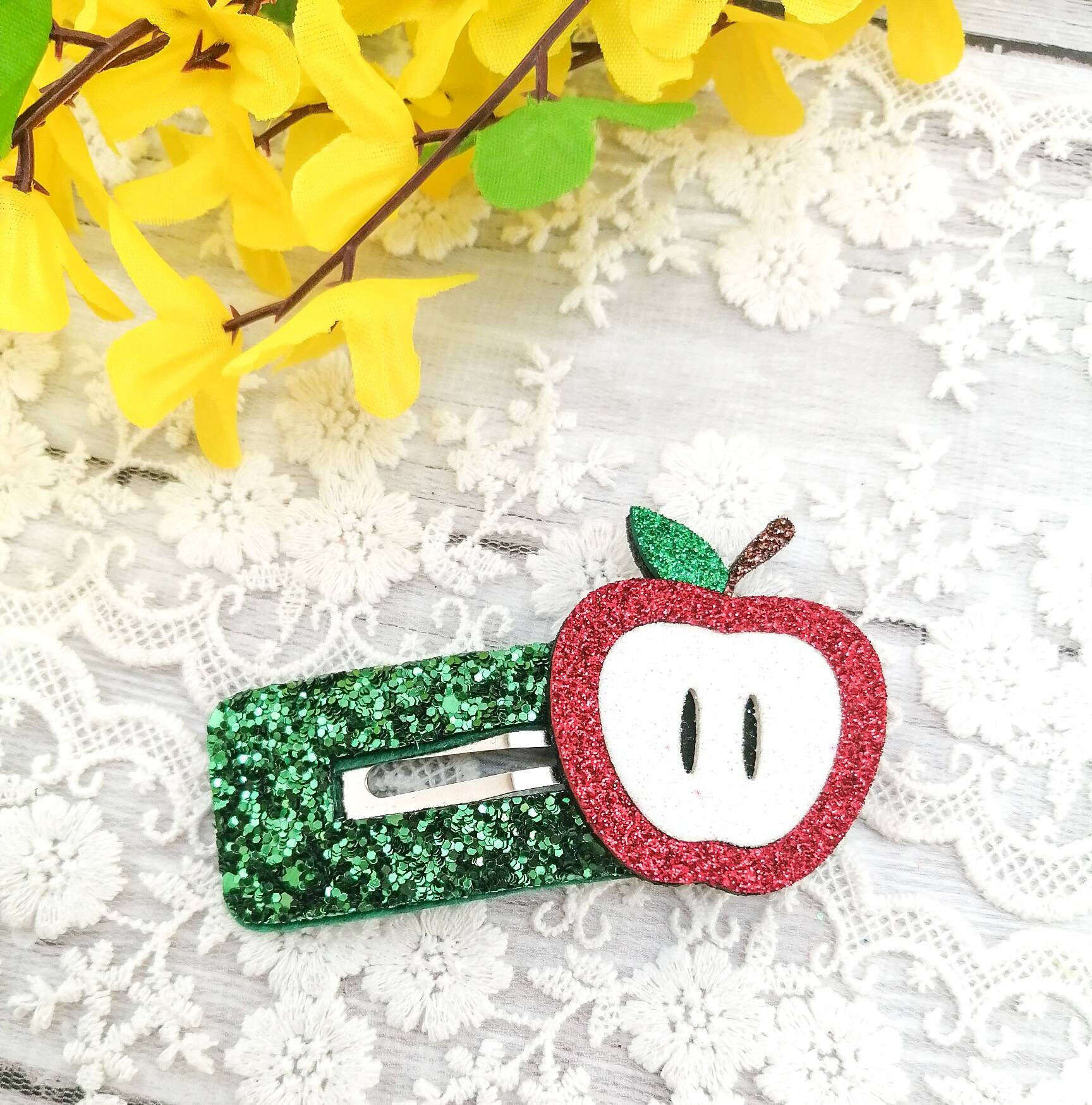 Crystal Apple hair clip embellished Paradise / Apple Core Hair Clip – YVMIN main image 2