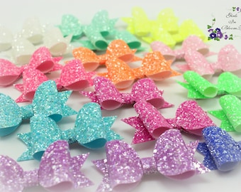 Glitter Hair Bows Set: Small Pigtail Clips for Toddlers