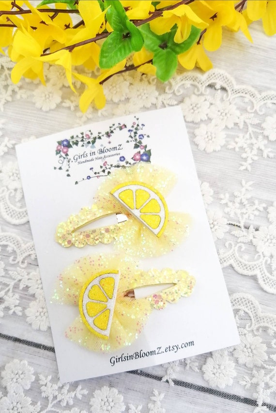 Lemon Glitter Clips Lemon Glitter Clips