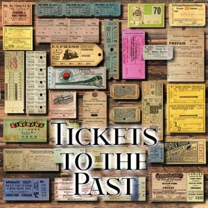 Digital druckbare Vintage Tickets für Züge/Eisenbahnen, Das Theater, & mehr. Für Junk Journals, Scrapbooking, Multi-Media, Kartenherstellung usw.