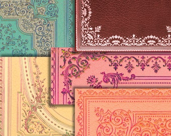 Five Printable Journal Covers; VERY DETAILED, Double-Sided for any Journal Pages. Can be Used AS Journal Pages or For Other Vintage Crafts.