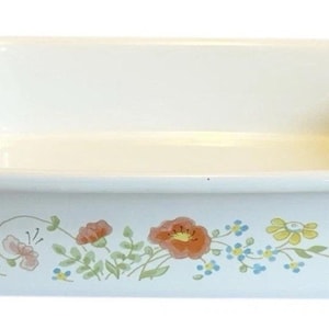 Vtg &#39;70-&#39;80&#39;s Corning Ware NY USA Wildflower Discontinued Lasagna Pan 12&quot;x10&quot; Casserole Dish Roaster