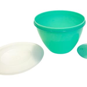 Vintage Tupperware USA Jadeite Green Salad Bowl Crisper Lettuce Keeper wLid & Insert
