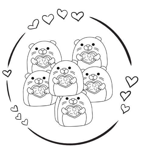 Valentine Squishmallow Coloring Pages - Etsy