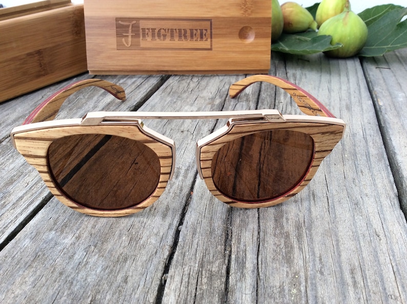 Awerise Personalized Aviator Wood Sunglasses – UV400 Protection, Engraved Groomsmen Gifts - View #6