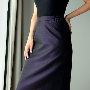 Color changing skirt | Purple-black midi skirt | Pencil skirt