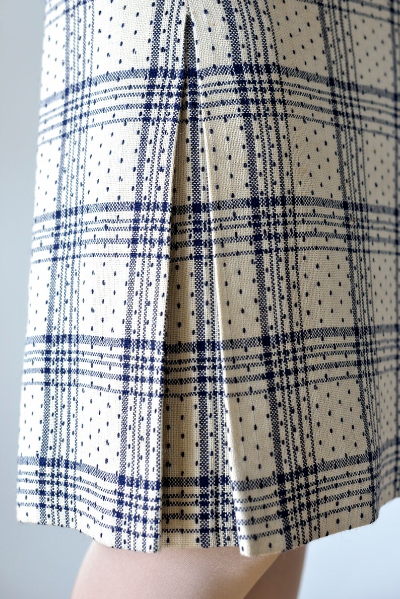 Pleated wool skirt Tartan Plaid Midi Skirt