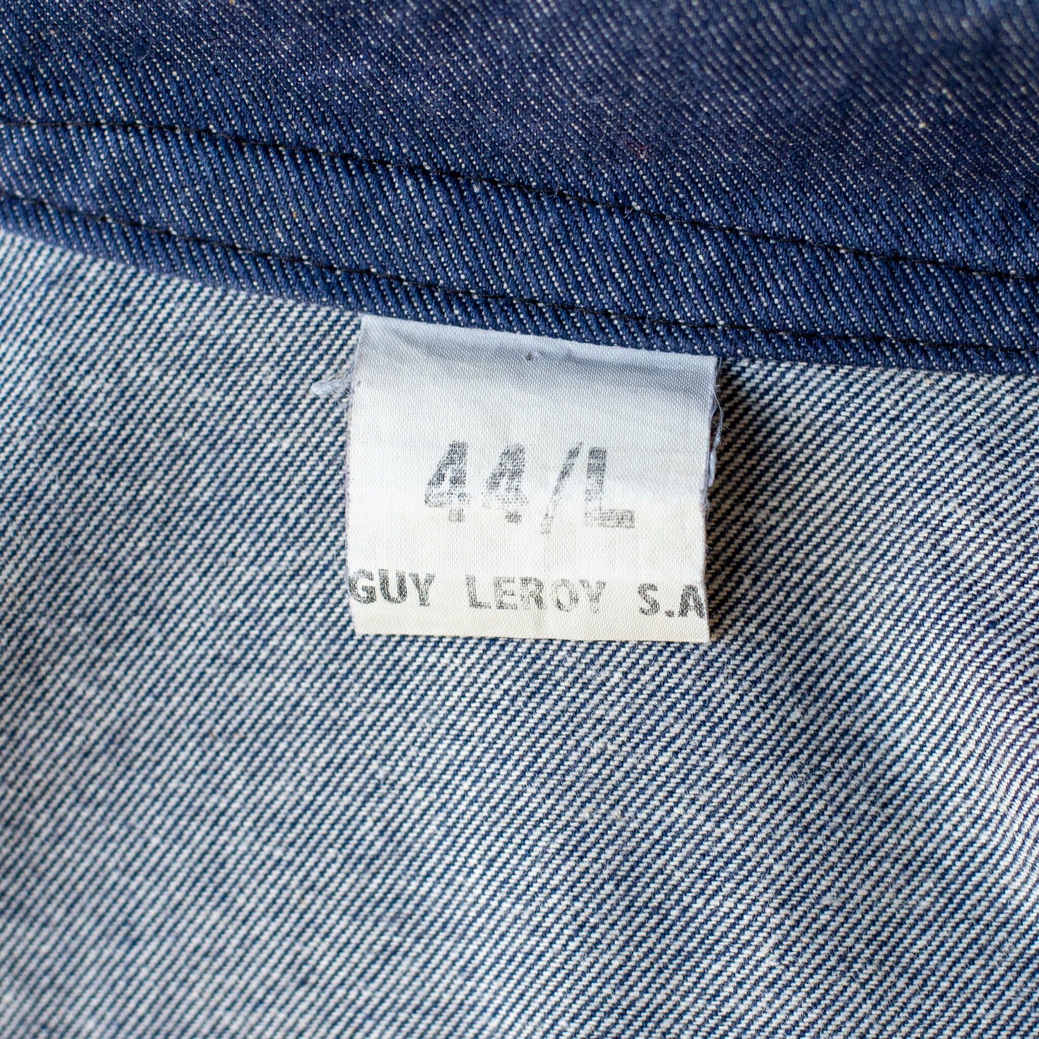 Veste En Jean Vintage Guy Leroy 1988 - Made In France, Taille M, Bleu
