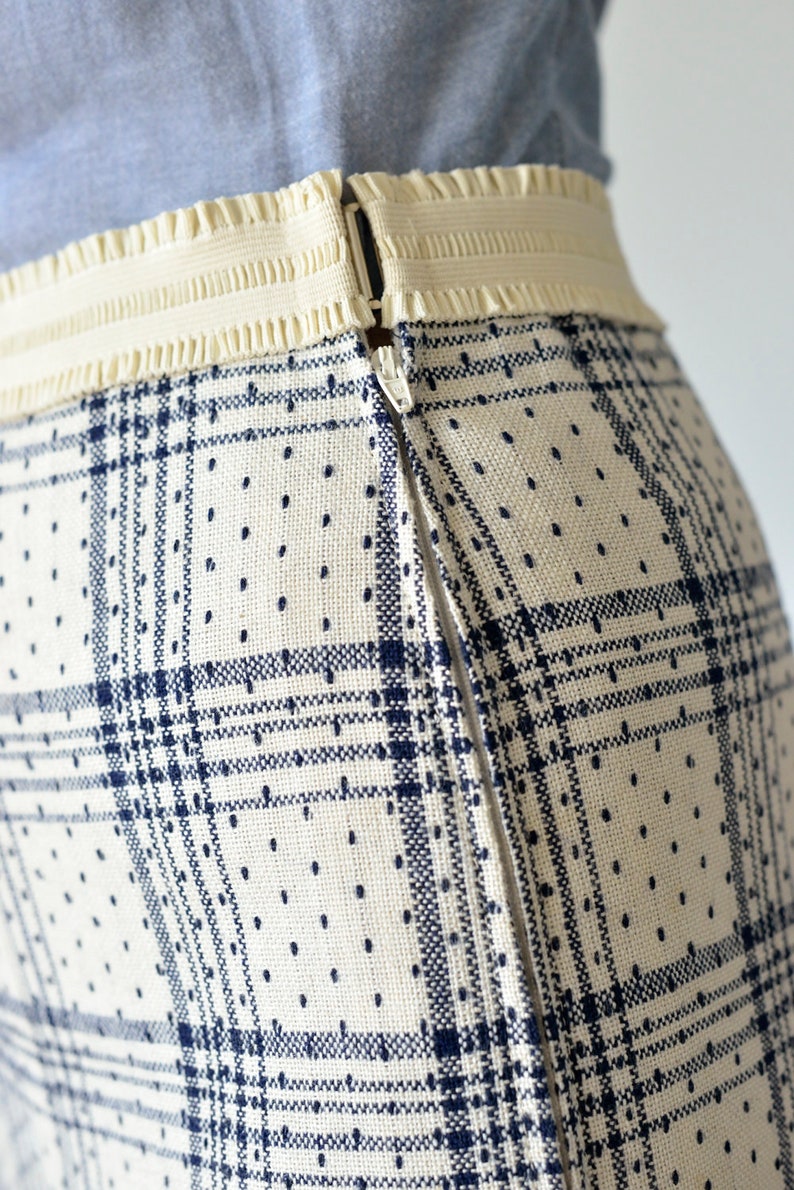 Pleated wool skirt Tartan Plaid Midi Skirt