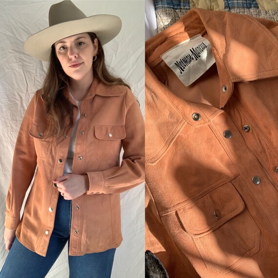 vintage suede western button down / vintage wester