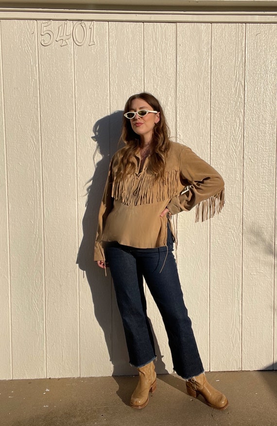 Vintage fringe jacket / 70s fringe blouse / vinta… - image 2