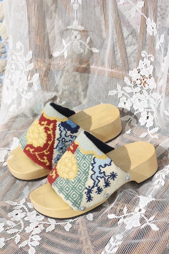vintage 70s wooden platforms / vintage platforms /