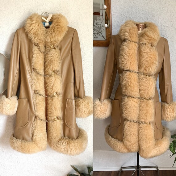 vintage 1970s penny lane shearling coat / vintage